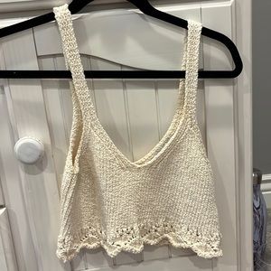 Zara Cream Crochet Tank